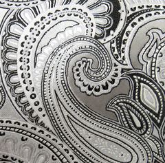 Silver paisley tie swatch