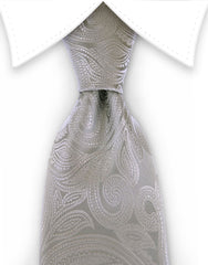 Silver paisley tie