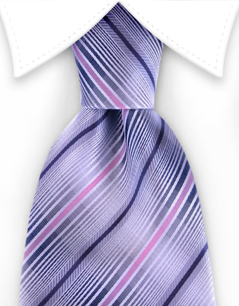 gray, silver, black, pink striped tie