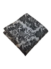 Silver & Black Floral Pocket Square