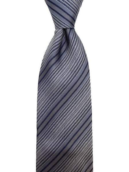 Silver, Charcoal & Black Striped Tie