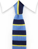 blue and yellow knitted tie