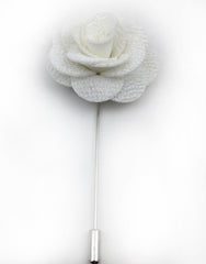 White Rose Lapel Flower Pin
