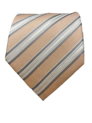 Light Peach & White Striped Men's Tie