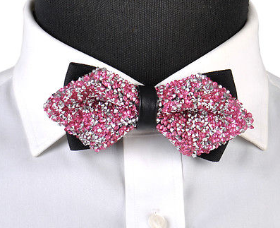 sparkling pink bow tie