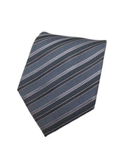 Steel Blue, Gray, Charcoal and Silver Striped Tie