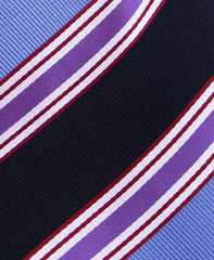 Blue, Black & Purple Striped Extra Long Necktie