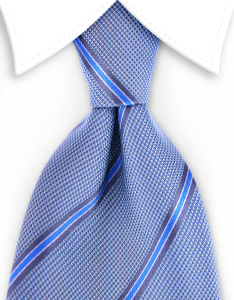 Tan and Light blue striped tie