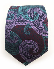 purple teal paisley necktie