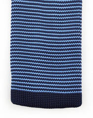 Blue Pinstriped Knit Tie