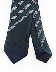 Dark Green Skinny tie with floral tip