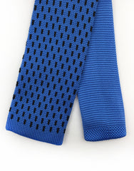 Tip of Light Blue & Black Knit Tie