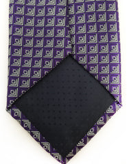 Tip of purple and silver tie