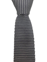Knitted Navy Blue and White Tie