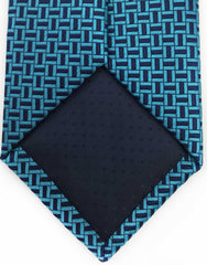 turquoise blue and navy tie tip