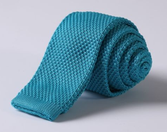 Turquoise Knit Tie