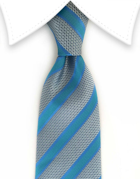 turquoise, green & silver necktie