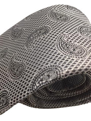 Silver and Black Paisley Men's Tie