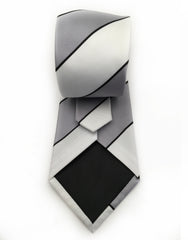 silver gray white tie