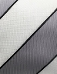 Silvery Gray & White Striped Tie