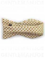 gold white self tie bow ties
