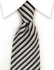 Black white silver necktie