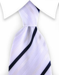 white black striped tie