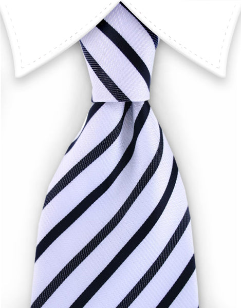White & Black Extra Long Tie