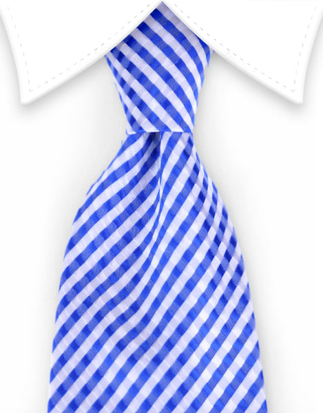 Blue and White Tie