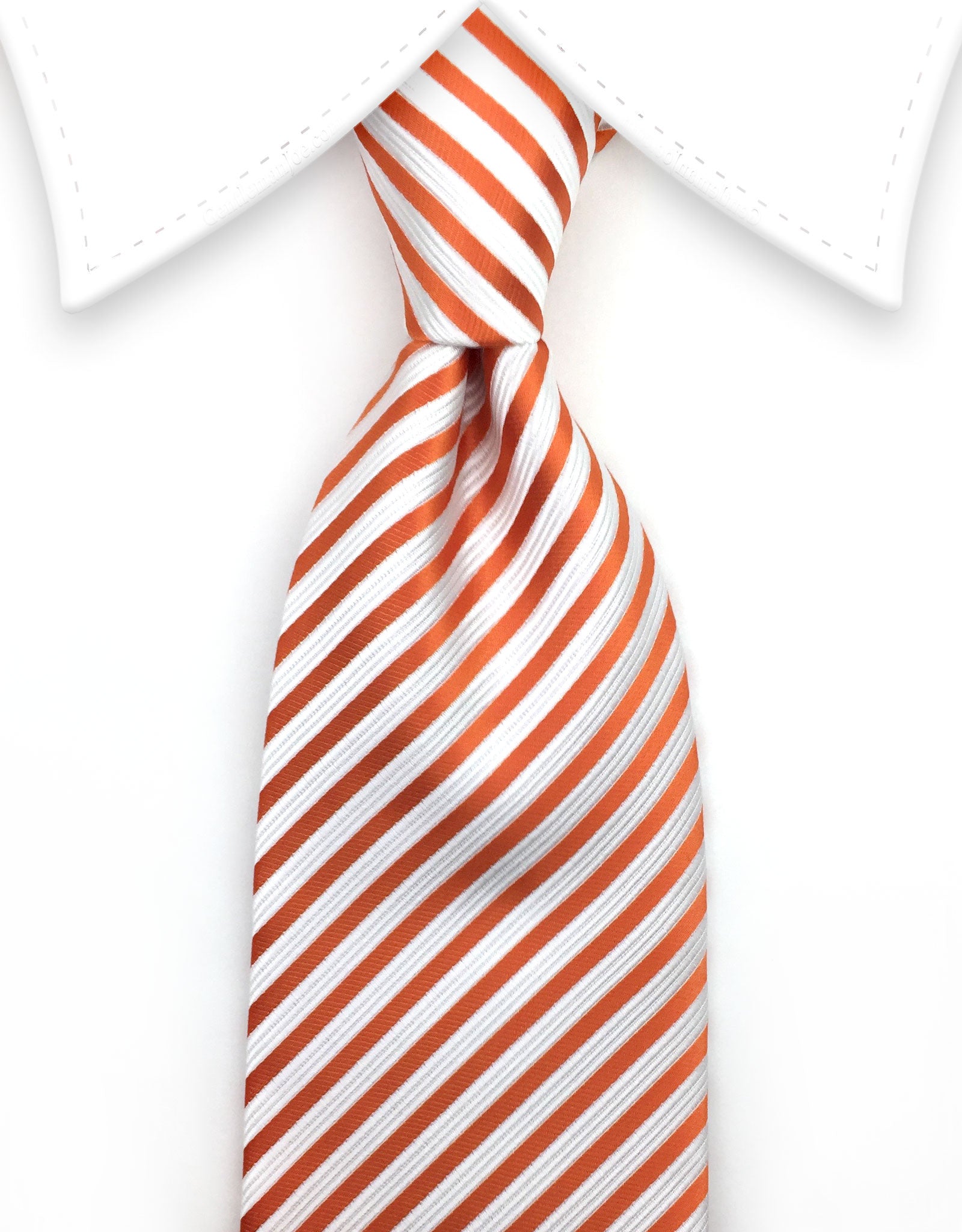 White Orange Striped Tie