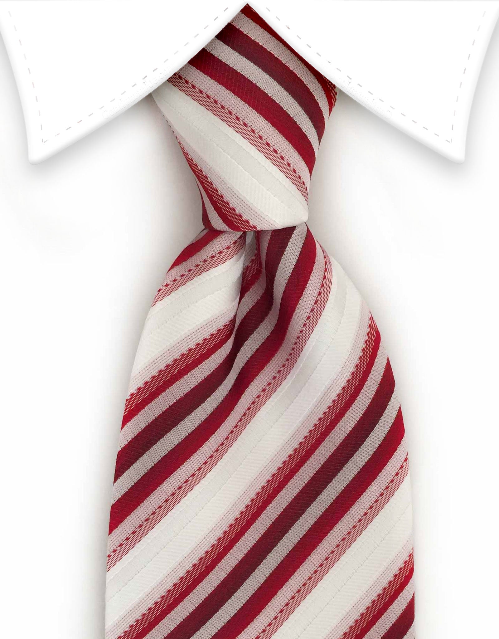 red & white striped tie