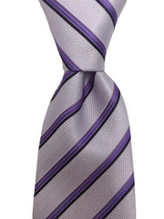 Sparkley Men's Tie with Purple Stripes