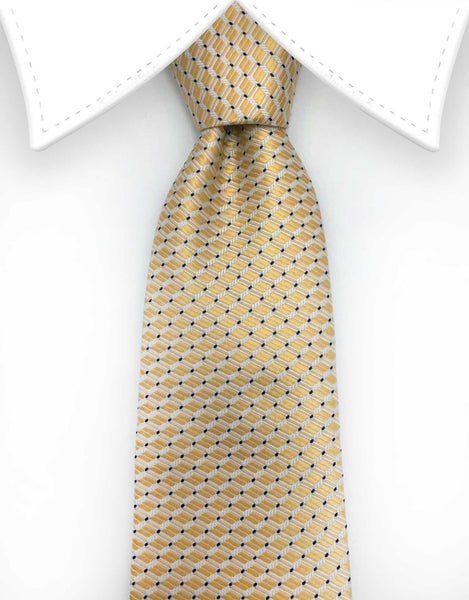 Elegant Yellow Gold Tie with Classy Pattern