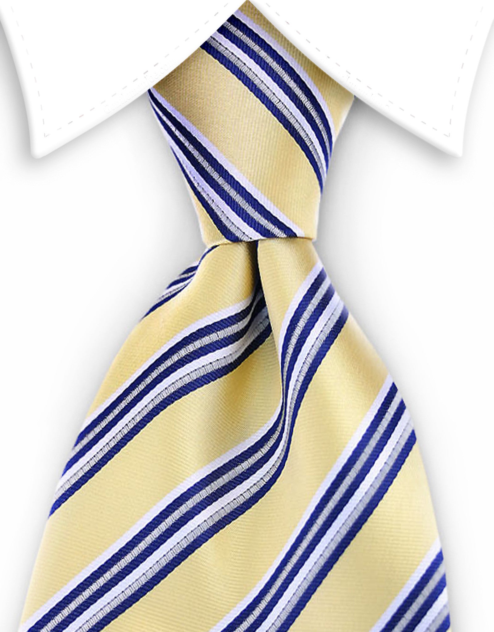 yellow and blue striped tie