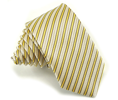yellow stripe narrow tie