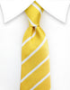 Yellow Tie with white stripes