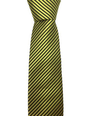 Neon Yellow and Black Pinstriped Teen Tie