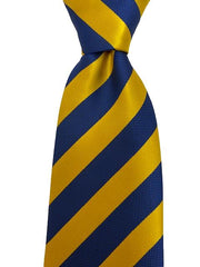 Yellow and Blue Striped Extra Long 2XL Necktie